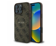 Etui / obudowa na smartfona Guess 4G Ring Classic Logo do iPhone 16 Pro Max brązowy